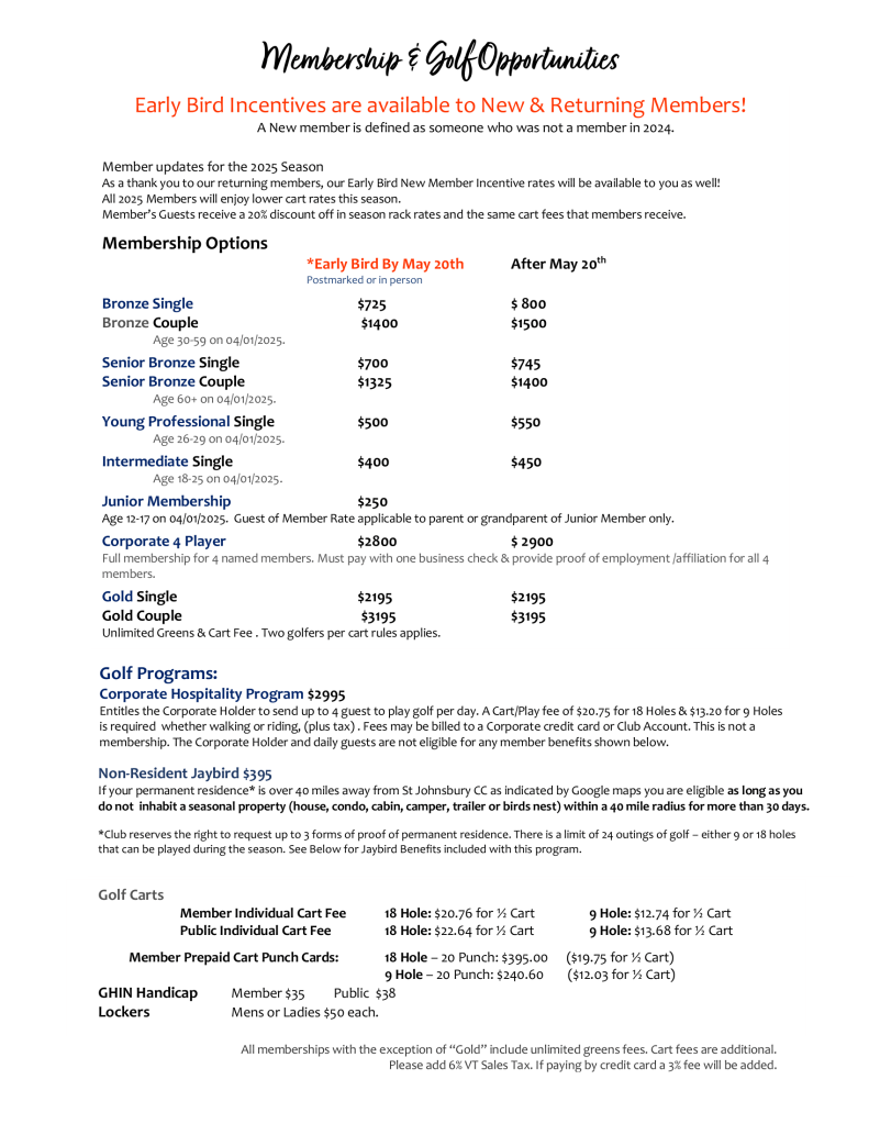 2025 Membership Programs